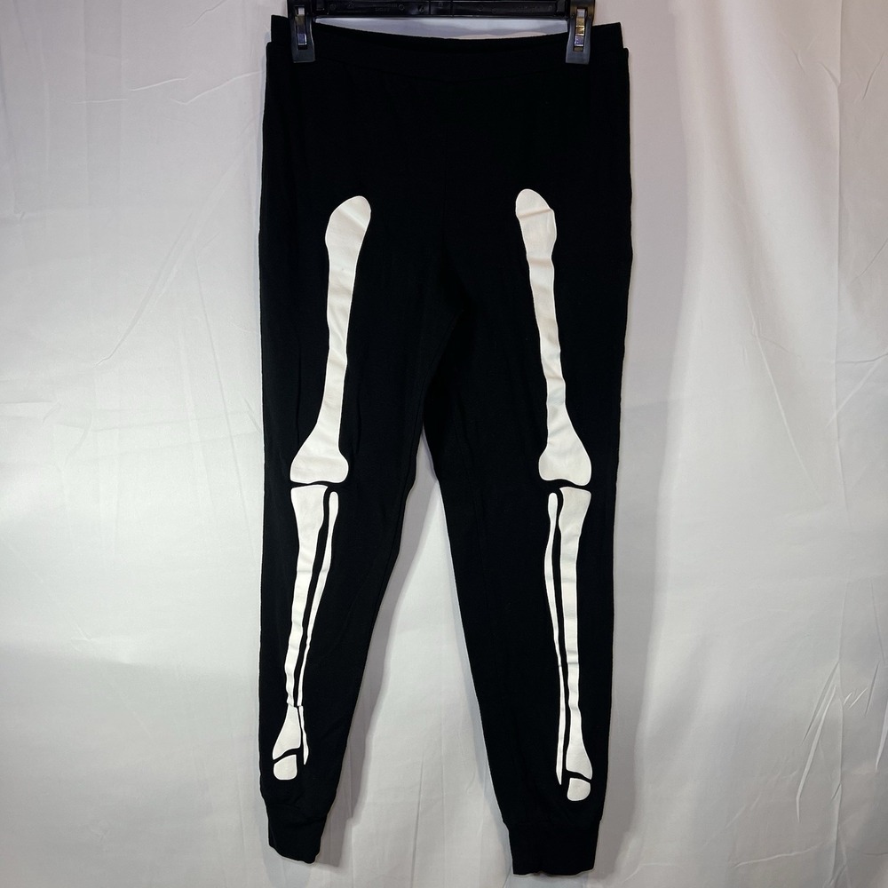 HYDE AND‎ EEK Medium Women's Black Sleep Pants Skeleton Bones Pj Pants Halloween